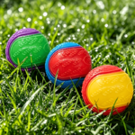 3-Pack Glow-in-the-Dark Squeaky Dog Ball Toys Bite-Resistant