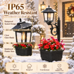 Solar Flower Pot Light 1/2-Pack – Vintage Planter Pathway Lamp