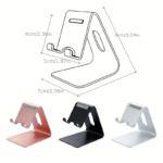 Aluminum Desk Phone Stand – Adjustable Holder for iPhone & Samsung