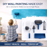8pcs Paint Roller Set with Stick - Quick Room Makeover, Easy-to-Use Wall Painting Tools Kit, Paint Rollers for Wall
