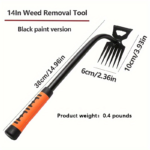 Heavy-Duty Manual Weeding Tool – Carbon Steel Stand-Up Weeder - 6 teeth