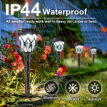 10-Pack Solar LED Garden Stake Lights – Cross Grid Landscape Decor