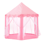 Pink Princess Hexagon Play Tent with Gauze Curtains for Kids - Children's Game Tent
