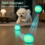 3-Pack Glow-in-the-Dark Squeaky Dog Ball Toys Bite-Resistant