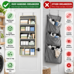 Over-the-Door Hanging Storage Organizer with Clear Windows