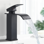Stainless Steel Waterfall Bathroom Faucet – Hot & Cold Single Hole