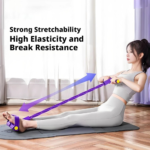 Multifunction Pedal Puller Resistance Band – Purple Workout Rope for Waist & Legs