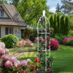 European Metal Plant Trellis Stand for Climbing Roses & Clematis