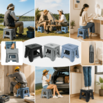 330 lbs Heavy-Duty Portable Folding Stool – Compact Plastic Seat