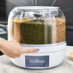 360° Rotating Rice Dispenser 19 lbs – 6-Grid Grain Storage