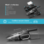 6000Pa Portable Mini Vacuum Cleaner for Home & Car