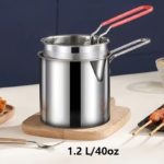 Stainless Steel Mini Deep Fryer Pot with Filter Rack