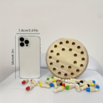 Wooden Memory Matching Game – Color Peg Chess Board for Kids