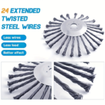 10-Inch Wire Weed Trimmer Head Set 5-Piece – Steel Wire Wheel