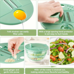5.3 Qt Large Salad Spinner Set with 5 Mandoline Slicer Blades