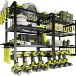 Heavy-Duty Wall-Mount Power Tool Organizer – Iron Storage Rack