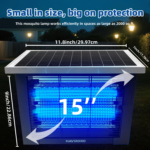 Solar Bug Zapper Outdoor – 2,000 Sq Ft Rechargeable Mosquito Zapper