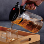 Deer Glass Teapot with One-Touch Tea Infuser 25 oz