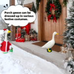 22.5-inch Large Modern White Crane Statue - Elegant Plastic Goose Sculpture Suitable for Outdoor/ Decor, Garden Ornament, Christmas Decoration, Figurine for, Balcony, Entryway with Stable Base