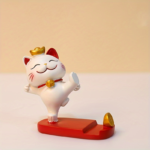 Cute Cartoon Cat Desk Phone Holder & Tablet Stand – Aesthetic Desk Ornament - B02