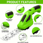 2-in-1 Cordless Grass Shear & Hedge Trimmer – USB-C Rechargeable