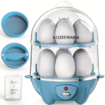 Double Layer Electric Egg Cooker & Steamer with Auto Shut-Off - Lake Blue