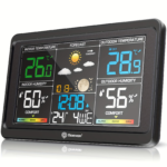 Geevon Wireless Weather Station – Indoor Outdoor Thermometer - Black