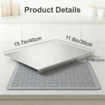 Reversible Stainless Steel Cutting Board with Lip 15.7&quote; x 11.8&quote;