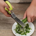 5-Blade Stainless Steel Herb & Scallion Scissors with Cleaning Comb