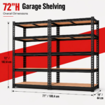 72&quote;H Heavy-Duty 5-Tier Garage Shelving Unit – Metal Storage Rack - 72"H 2-Pack