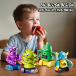 Magnetic Robot Stacking Toys for Kids with Storage Box