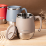 17 oz Double-Wall Insulated Coffee Mug with Lid – Stainless Steel Cup