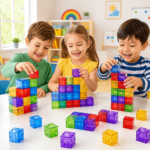 35-Piece Clear Magnetic Building Cubes 1-Inch / 0.98&quote; for Kids