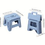 330 lbs Heavy-Duty Portable Folding Stool – Compact Plastic Seat - Blue / 330 lbs