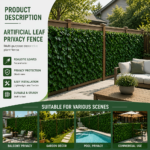 5-Panel Artificial Greenery Wall 60&quote;x40&quote; – Privacy Fence Screen