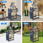 Heavy-Duty Metal Garden Tool Organizer – Holds 35 Long-Handled Tools