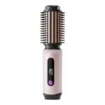 2-in-1 Cordless Hair Straightener & Curling Brush with LCD - Dreamy pink