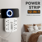 Wall Power Strip Surge Protector – 6 AC Outlets & 6 USB Ports 2 USB-C
