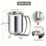 Stainless Steel Pancake Batter Dispenser & Funnel with Stand - 1pc