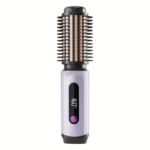 2-in-1 Cordless Hair Straightener & Curling Brush with LCD - Charm Purple