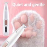 Dog Paw Trimmer with LED Light – Low-Noise Pet Hair Clipper