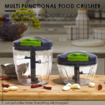 Manual Pull-String Garlic Press & Mini Vegetable Chopper