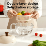 Rotating Double-Layer Vegetable Spinner & Washing Basin Set