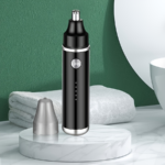 Rechargeable Nose & Ear Hair Trimmer – Eyebrow & Facial Hair Groomer - Black