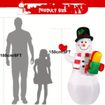 5ft Christmas Inflatable Snowman with Rotating Color LED Lights