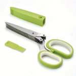 5-Blade Stainless Steel Herb & Scallion Scissors with Cleaning Comb