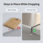Reversible Stainless Steel Cutting Board with Lip 15.7&quote; x 11.8&quote;