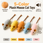 3-Pack Interactive Plush Mouse & Fish Bone Cat Toys with Squeaker
