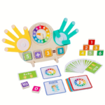 Wooden Clock Toy for Kids – Telling Time & Math Learning - Clock Finger Counting