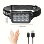 Super Bright Rechargeable LED Headlamp – 6 Modes & 120° Tilt